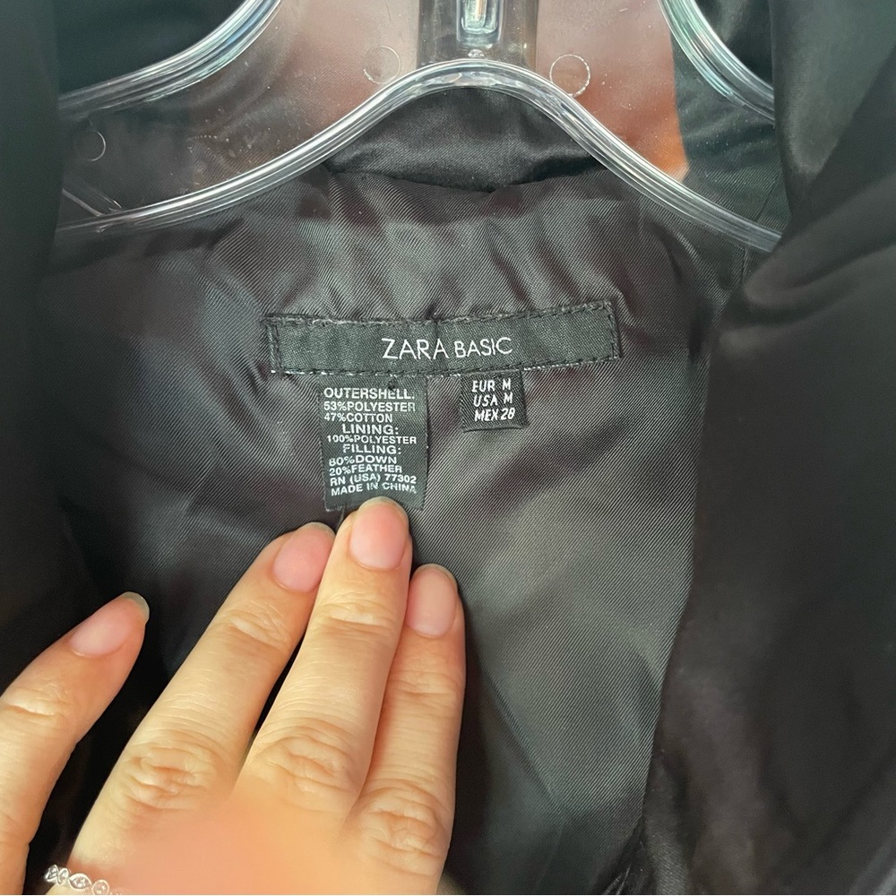 Zara Basic Black Puffer Fitted Jacket - image 4